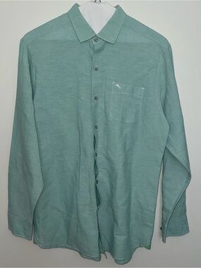 Tommy Bahama men’s Seafoam Green Long-Sleeve Button-Down Shirt